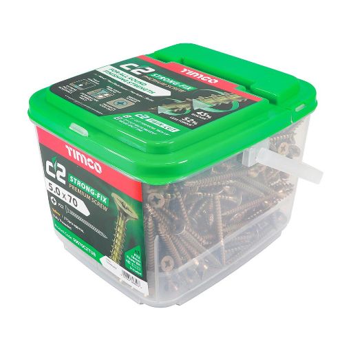 Picture of Timco C2 Strong-Fix PZ Screws Double-Countersunk 5.0x70mm Tub of 375 Multi-Purpose Screw