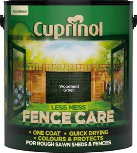 Picture of Cuprinol Less Mess Fence Care Woodland Green Shed & Fence Paint 6L