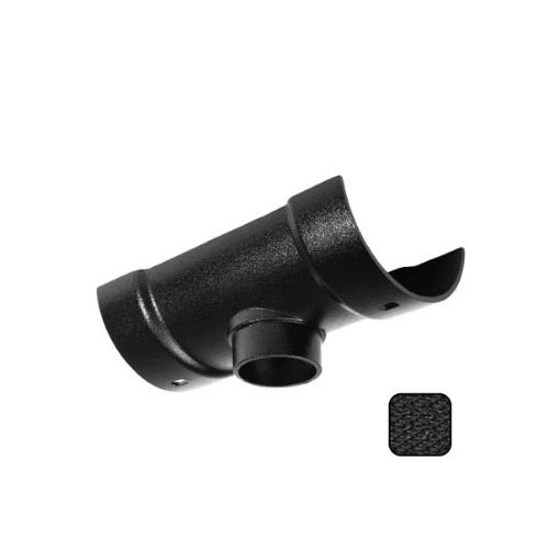 Picture of Alumasc Cast Aluminium Black Half Round Guttering 65x113mm Outlet