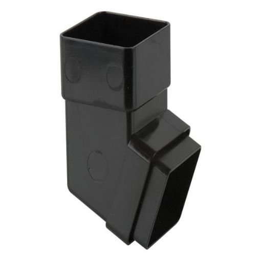 Picture of Brett Martin Black Square Downpipe Connector Bracket 112.5° Bend 65mm BR509B