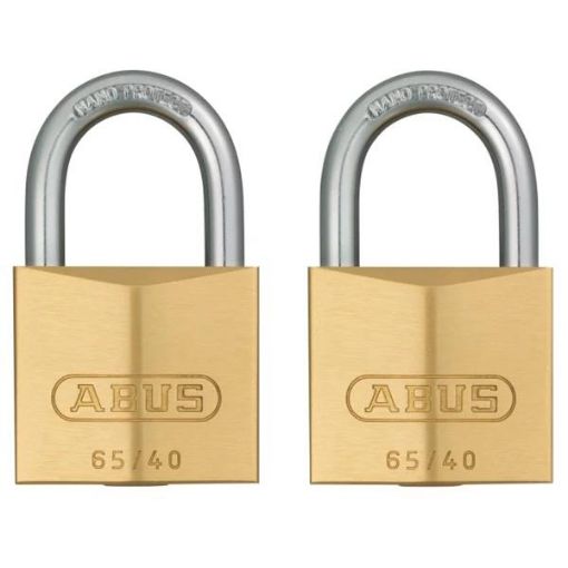 Picture of ABUS 65/40 Brass Padlock 40mm Twin Pack with 2 Keys
