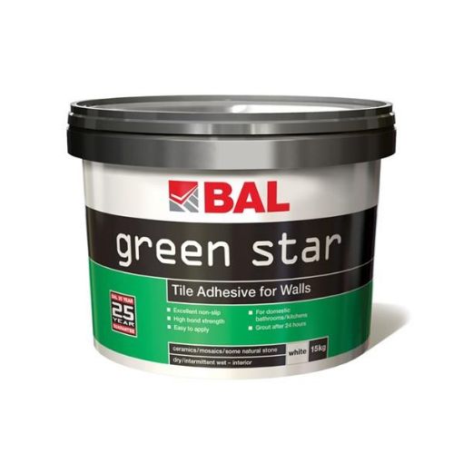 Picture of BAL Green Star White Tile Adhesive 15kg Ready Mixed