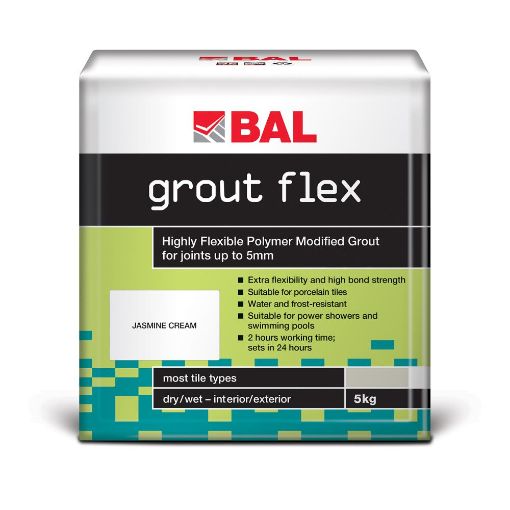 Picture of BAL Flex Jasmine Cream Wall Tile Grout 5kg Flexible