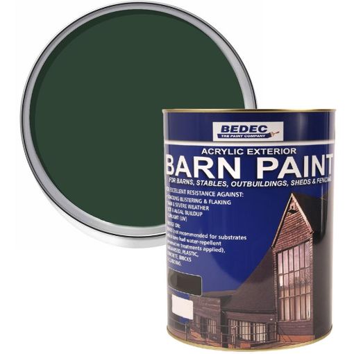 Picture of Bedec Waterbased Acrylic Dark Green Barn Paint 5L