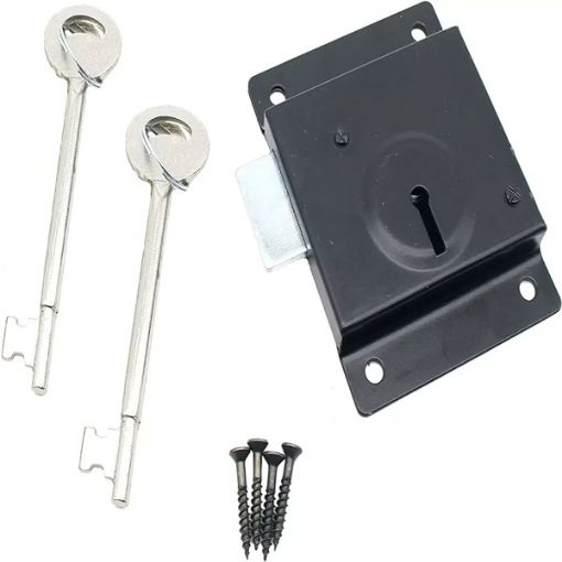 Picture of Shed Door Gate Press Lock Deadlock 75mm Face Fixing with Screws